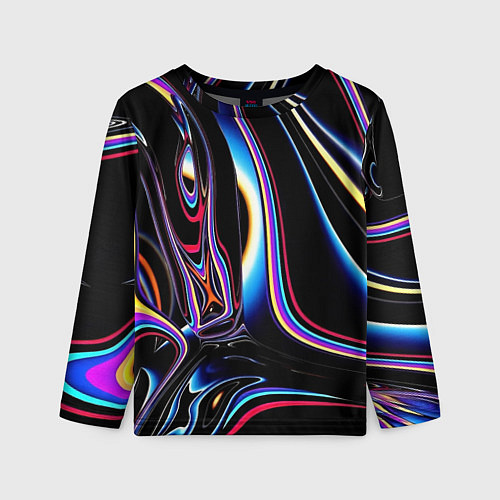 Детский лонгслив Черный глянец / 3D-принт – фото 1