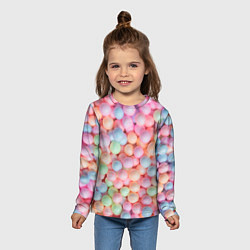 Лонгслив детский Разноцветные шарики, цвет: 3D-принт — фото 2
