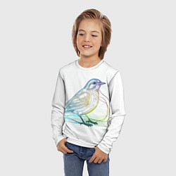 Лонгслив детский Neon птица, цвет: 3D-принт — фото 2