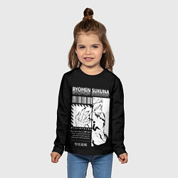 Лонгслив детский Магическая битва Двуликий призрак, цвет: 3D-принт — фото 2