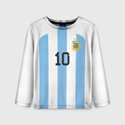 Лонгслив детский Марадона форма сборной Аргентины, цвет: 3D-принт