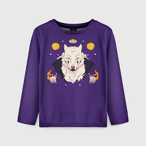 Детский лонгслив Мистический волк / 3D-принт – фото 1
