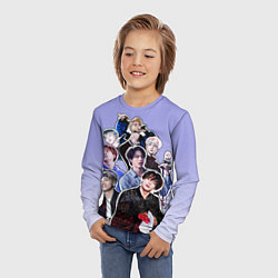 Лонгслив детский Айдолы бтс стикеры, цвет: 3D-принт — фото 2