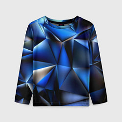 Лонгслив детский Polygon blue abstract, цвет: 3D-принт