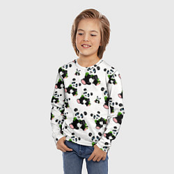 Лонгслив детский Панды и бамбук, цвет: 3D-принт — фото 2