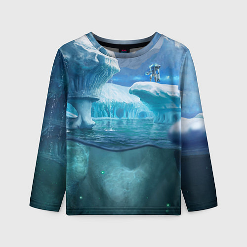 Детский лонгслив Subnautica - КРАБ на леднике / 3D-принт – фото 1