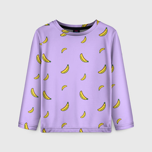 Детский лонгслив Паттерн - бананы / 3D-принт – фото 1