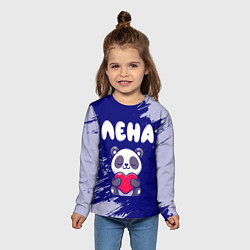 Лонгслив детский Лена панда с сердечком, цвет: 3D-принт — фото 2