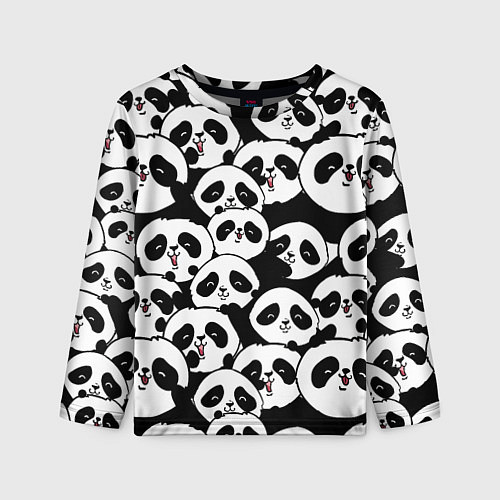 Детский лонгслив Весёлые панды / 3D-принт – фото 1