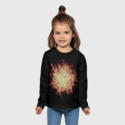 Лонгслив детский Цветок в огне, цвет: 3D-принт — фото 2