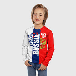 Лонгслив детский Russia national team: white blue red, цвет: 3D-принт — фото 2