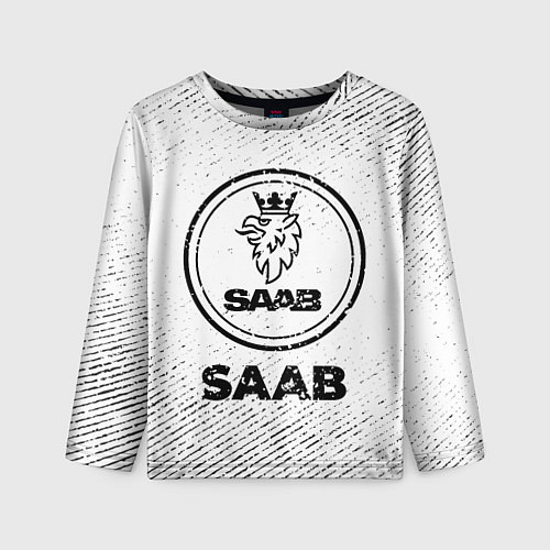 Детский лонгслив Saab с потертостями на светлом фоне / 3D-принт – фото 1