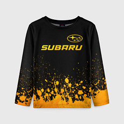 Детский лонгслив Subaru - gold gradient: символ сверху