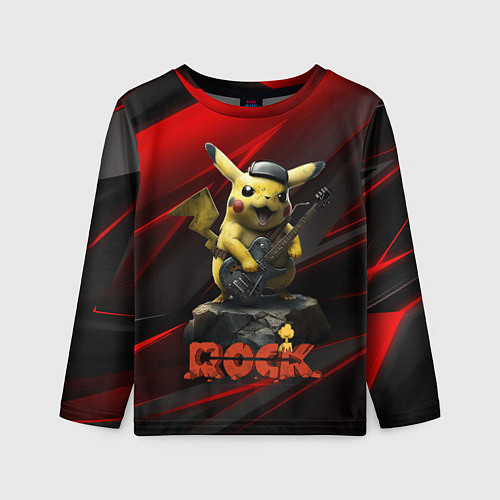 Детский лонгслив Pikachu Rock style / 3D-принт – фото 1