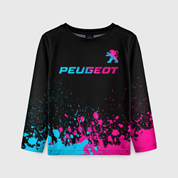 Детский лонгслив Peugeot - neon gradient: символ сверху