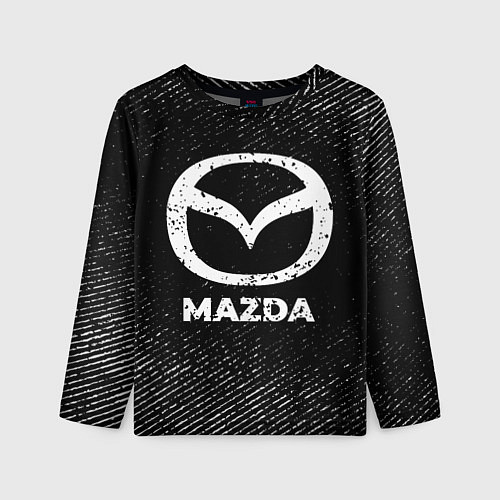 Детский лонгслив Mazda с потертостями на темном фоне / 3D-принт – фото 1