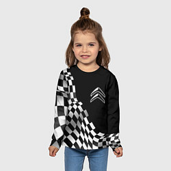 Лонгслив детский Citroen racing flag, цвет: 3D-принт — фото 2