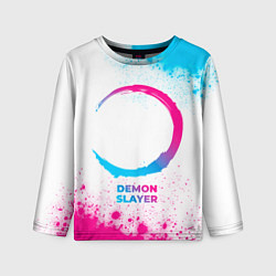 Детский лонгслив Demon Slayer neon gradient style