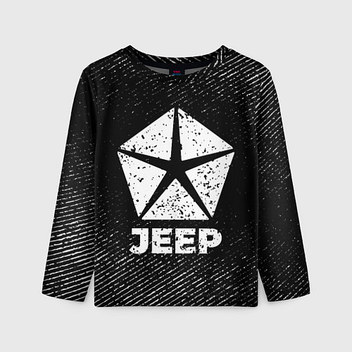 Детский лонгслив Jeep с потертостями на темном фоне / 3D-принт – фото 1