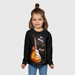 Лонгслив детский Рокерская гитара, цвет: 3D-принт — фото 2