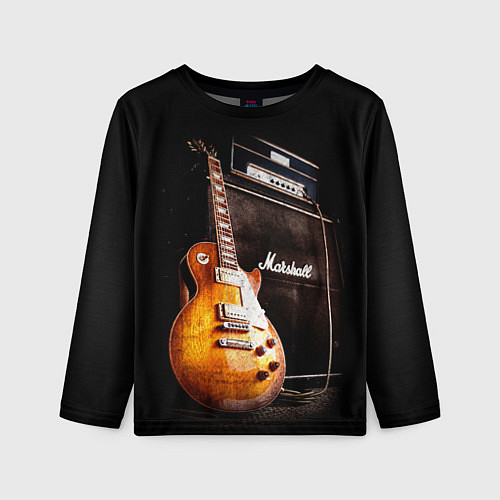 Детский лонгслив Рокерская гитара / 3D-принт – фото 1