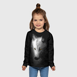 Лонгслив детский Волк в полной тьме, цвет: 3D-принт — фото 2