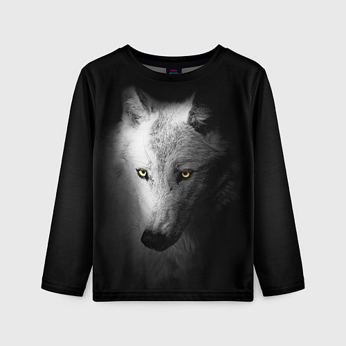 Детский лонгслив Волк в полной тьме / 3D-принт – фото 1
