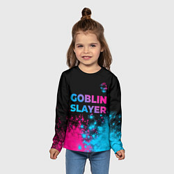 Лонгслив детский Goblin Slayer - neon gradient: символ сверху, цвет: 3D-принт — фото 2
