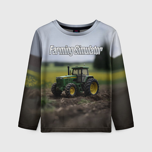 Детский лонгслив Farming Simulator - Игрушечный зеленый / 3D-принт – фото 1