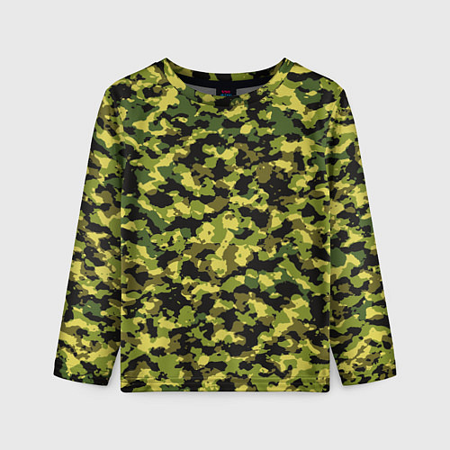 Детский лонгслив Камуфляжный стиль / 3D-принт – фото 1