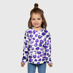 Лонгслив детский Россыпь аметистов, цвет: 3D-принт — фото 2