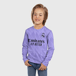 Лонгслив детский Винисиус Жуниор Реал Мадрид форма 2223 гостевая, цвет: 3D-принт — фото 2