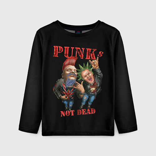 Детский лонгслив Punks Not Dead - панки хой / 3D-принт – фото 1