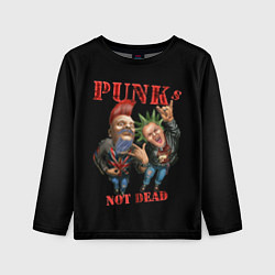 Лонгслив детский Punks Not Dead - панки хой, цвет: 3D-принт