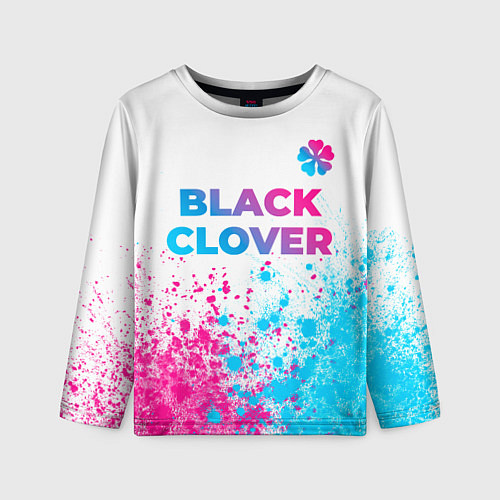 Детский лонгслив Black Clover neon gradient style: символ сверху / 3D-принт – фото 1