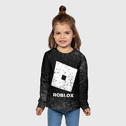 Лонгслив детский Roblox с потертостями на темном фоне, цвет: 3D-принт — фото 2