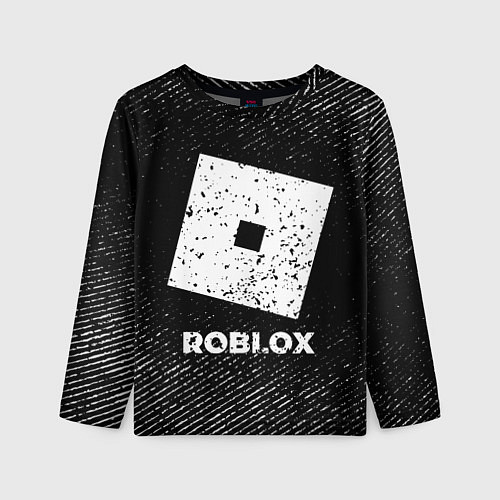 Детский лонгслив Roblox с потертостями на темном фоне / 3D-принт – фото 1