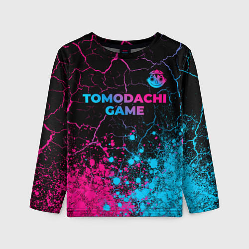 Детский лонгслив Tomodachi Game - neon gradient: символ сверху / 3D-принт – фото 1