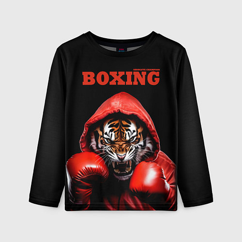 Детский лонгслив Boxing tiger / 3D-принт – фото 1