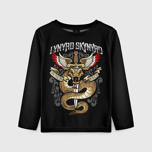 Детский лонгслив Lynyrd Skynyrd - южный рок / 3D-принт – фото 1