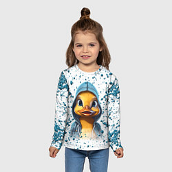 Лонгслив детский Забавный утенок, цвет: 3D-принт — фото 2