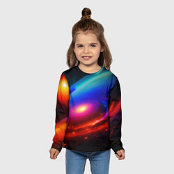 Лонгслив детский Неоновая галактика, цвет: 3D-принт — фото 2