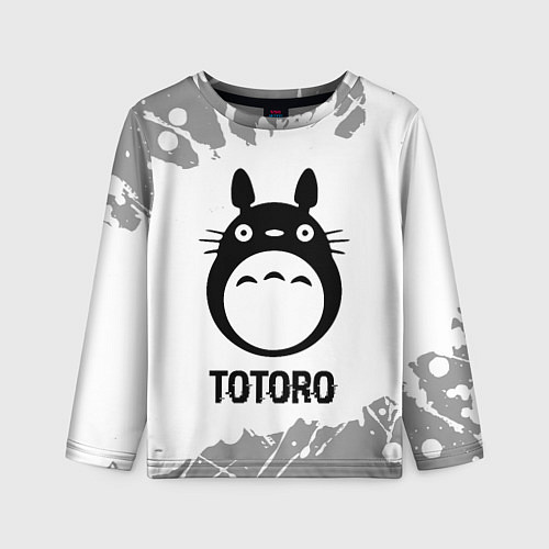 Детский лонгслив Totoro glitch на светлом фоне / 3D-принт – фото 1