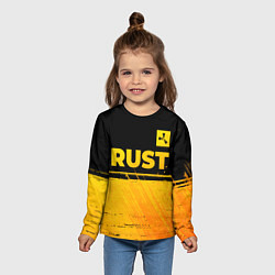 Лонгслив детский Rust - gold gradient: символ сверху, цвет: 3D-принт — фото 2