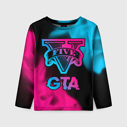 Детский лонгслив GTA - neon gradient