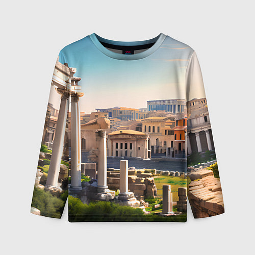 Детский лонгслив Руины Рима / 3D-принт – фото 1