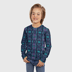 Лонгслив детский Розово-фиолетовый киберпанк, цвет: 3D-принт — фото 2