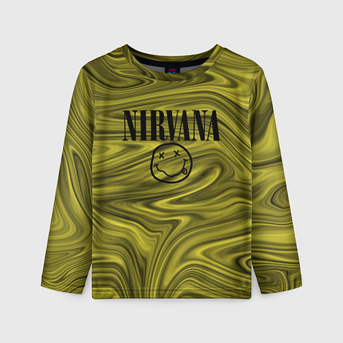 Детский лонгслив Nirvana лого абстракция / 3D-принт – фото 1