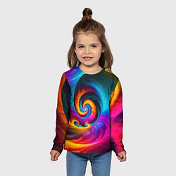 Лонгслив детский Радужная воронка, цвет: 3D-принт — фото 2