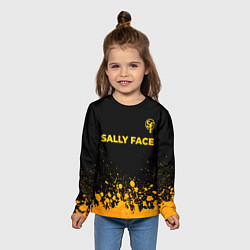 Лонгслив детский Sally Face - gold gradient: символ сверху, цвет: 3D-принт — фото 2